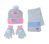 CERDÁ LIFE'S LITTLE MOMENTS Set Infantil Gorro, Guantes y Bufanda Stitch Invierno-Conjunto térmico, 3 Piezas, Standard (Pack de 3) Unisex niños