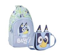 CERDÁ LIFE'S LITTLE MOMENTS Set Infantil Mochila Bandolera de Bluey,Azul+Bolso Bandolera de Bluey, Poliéster, Azul