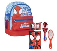CERDÁ LIFE'S LITTLE MOMENTS Set Infantil Mochila de Spidey- 23x27x15 cm & Neceser Aseo Viaje Accesorios Spidey con Peine, Toalla y Bolsa de Spidey