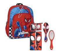 CERDÁ LIFE'S LITTLE MOMENTS Set Infantil Mochila Escolar de Spiderman-31 x 12 x 38 cm & Neceser Aseo Spidey con Peine, Toalla y Bolsa de Spidey