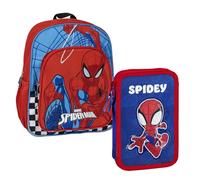 CERDÁ LIFE'S LITTLE MOMENTS Set Infantil Mochila Escolar de Spiderman-31 x 12 x 38 cm & Plumier Spidey con Rotuladores, Lápices Y Bolígrafos