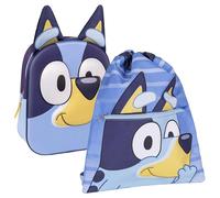 CERDÁ LIFE'S LITTLE MOMENTS Set Infantil Mochila Escolar Infantil de Bluey, Color Azul+Saquito Escolar Infantil de Bluey,Azul