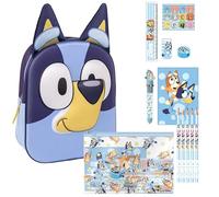 CERDÁ LIFE'S LITTLE MOMENTS Set Infantil Mochila Escolar Infantil de Bluey, Color Azul+Set papelería escolar eva bluey