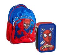 CERDÁ LIFE'S LITTLE MOMENTS Set Infantil Mochila Escolar Mediana-32.0x42.0x20.0 cm & Estuche de 3 Compartimentos de Spiderman