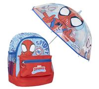 CERDÁ LIFE'S LITTLE MOMENTS Set Infantil Mochila Estilo Trekking de Spidey- 23x27x15 cm & Paraguas de Burbuja Spidey