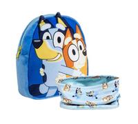 CERDÁ LIFE'S LITTLE MOMENTS Set Infantil Mochila guarderia personaje peluche Bluey+Braga Cuello de Bluey para Niños,azul