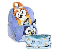 CERDÁ LIFE'S LITTLE MOMENTS Set Infantil Mochila guarderia personaje premium Bluey+Braga Cuello de Bluey para Niños,azul