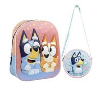 CERDÁ LIFE'S LITTLE MOMENTS Set Infantil Mochila infantil 3d Bluey+Bolso 3d Bluey+ diseño redondo