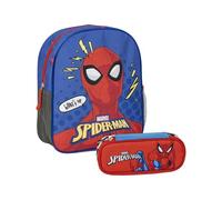 CERDÁ LIFE'S LITTLE MOMENTS Set Infantil Mochila Infantil de Spiderman-25x20x29 & Estuche Portatodo Ovalado de Spiderman