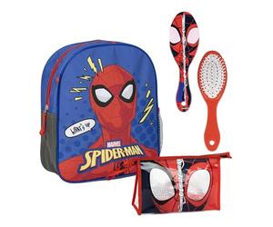 CERDÁ LIFE'S LITTLE MOMENTS Set Infantil Mochila Infantil de Spiderman-25x20x29 & Neceser Aseo Viaje con Peine, Toalla y Bolsa de Spidey