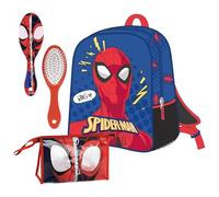 CERDÁ LIFE'S LITTLE MOMENTS Set Infantil Mochila Infantil de Spiderman-25x31x10 cm & Neceser Aseo Viaje con Peine, Toalla y Bolsa de Spidey