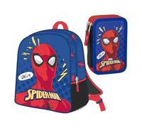 CERDÁ LIFE'S LITTLE MOMENTS Set Infantil Mochila Infantil de Spiderman- Cierre de Cremallera - 25x31x10 cm & Estuche de 3 Compartimentos de Spiderman
