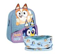 CERDÁ LIFE'S LITTLE MOMENTS Set Infantil Mochila infantil escolar Bluey+Braga Cuello de Bluey para Niños,azul
