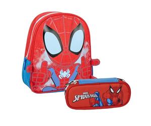 CERDÁ LIFE'S LITTLE MOMENTS Set Infantil Mochila Infantil Escolar Spidey & Estuche Portatodo Ovalado de Spiderman