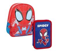 CERDÁ LIFE'S LITTLE MOMENTS Set Infantil Mochila Infantil Escolar Spidey & Plumier con Accesorios Spidey con Rotuladores, Lápices Y Bolígrafos