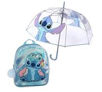 CERDÁ LIFE'S LITTLE MOMENTS Set Infantil Mochila Infantil Fantasia Stitch + Paraguas Transparente Antiviento de Stitch - Apertura Manual y Gran Resistencia al Viento