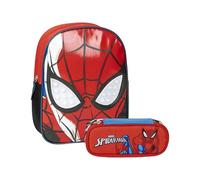 CERDÁ LIFE'S LITTLE MOMENTS Set Infantil Mochila Infantil Personaje Aplicaciones Spiderman & Estuche Portatodo Ovalado de Spiderman