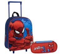 CERDÁ LIFE'S LITTLE MOMENTS Set Infantil Mochila Infantil Trolley 3D Spiderman-25.0x31.0x10.0 cm & Estuche Portatodo Ovalado de Spiderman