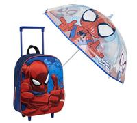 CERDÁ LIFE'S LITTLE MOMENTS Set Infantil Mochila Infantil Trolley 3D Spiderman-25.0x31.0x10.0 cm & Paraguas de Burbuja Spidey