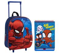 CERDÁ LIFE'S LITTLE MOMENTS Set Infantil Mochila Infantil Trolley 3D Spiderman-25.0x31.0x10.0 cm & Set Papelería Spidey scratch book