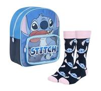 CERDÁ LIFE'S LITTLE MOMENTS Set Infantil Mochila Stitch + Calcetines Diseño cara de Stitch Talla 36-43