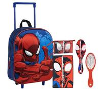 CERDÁ LIFE'S LITTLE MOMENTS Set Infantil Mochila Trolley 3D Spiderman-25.0x31.0x10.0 cm & Neceser Aseo Spidey con Peine, Toalla y Bolsa de Spidey