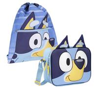 CERDÁ LIFE'S LITTLE MOMENTS Set Infantil Portameriendas Escolar de Bluey,Color Azul+Saquito Escolar Infantil de Bluey,Azul