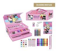 CERDÁ LIFE'S LITTLE MOMENTS Set Papelería Coloreable Hello Kitty Maletín Rotuladores y Accesorios | Kit Creativo Hello Kitty Infantil para Pintar, Decorar y Organizar Material Escolar