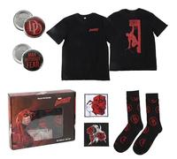 CERDÁ Life'S Little Moments - Set Regalo - Camiseta Marvel Daredevil, Unisex Adulto, Talla M - Manga Corta - Color Negro, Estampado Rojo - Estilo Cómic, Cuello Redondo, Regalo Fans