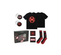 CERDÁ Life'S Little Moments - Set Regalo - Camiseta Marvel Spiderman, Unisex Adulto, Talla M - Manga Corta - Color Negro, Estampado Rojo - Estilo Cómic, Cuello Redondo, Regalo Fans