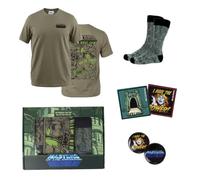 CERDÁ Life'S Little Moments - Set Regalo - Camiseta Masters of The Universe, Unisex Adulto, Talla XL - Manga Corta - Color Verde Caqui, Estampado Espalda- Estilo Cómic, Cuello Redondo, Regalo Fans