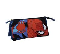 CERDÁ Life'S Little Moments Spiderman Portatodo Triple Compartimento, 100% Poliéster, Azul y Rojo, 22.5 x 11.5 x 2.0 CM