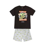 CERDÁ LIFE'S LITTLE MOMENTS The Mandalorian Algodon 100% de 2 Piezas [ Camiseta + Pantalon Pijama Niño ] -Licencia Oficial Star Wars, Marron, 10 Años para Niños