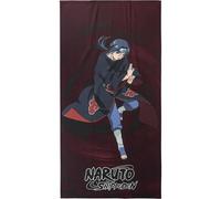 Toalla Infantil de Naruto - Color Granate y Negro - 70x140 cm - Elaborada con 100% Poliéster de 240 gsm - Toalla Pequeña - Estampado de Itachi Uchiha - Producto Original Diseñado en España