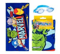 CERDÁ LIFE'S LITTLE MOMENTS Toalla Set Gafas Natación Avengers Niño y Niña - Toalla Infantil Suave y Gafas Piscina Antivaho, Kit Natación Niños para Playa, Piscina y Verano