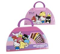 CERDÁ LIFE'S LITTLE MOMENTS Valigetta Artistica Hello Kitty and Friends per Bambina 3+ Anni, Set Creativo da 50 Pezzi con Accessori da Disegno con Pennarelli, Matite, Tempere, Perfetta come Regalo