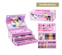 CERDÁ LIFE'S LITTLE MOMENTS Valigetta Artistica Hello Kitty and Friends per Bambina 3+ Anni, Set da Disegno con Pennarelli, Matite, Tempere, Accessori Creativi, Manico Richiudibile