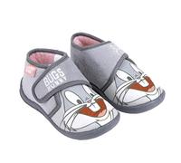 CERDÁ LIFE'S LITTLE MOMENTS, Zapatillas Casa Niño Velcro Divertidas Forma de Bota de Bugs Bunny con Interior 100% Algodon y Suela Antideslizante, Gris, 25 EU