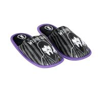 CERDÁ LIFE'S LITTLE MOMENTS/Zapatillas de Casa Abiertas Wednesday -Cómodas y Antideslizantes con Estilo Gótico para Fans de Wednesday Talla 36/37