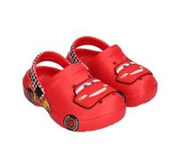 Zuecos Premium Cars Rayo McQueen Niño - 100% EVA Rojo, Correa Trasera Ajustable, Pins Decorativos, Suela Antideslizante, Calzado Verano para Playa y Piscina