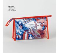 ARTESANÍA CERDÁ Neceser de viaje Los Vengadores - Azul 23×15×8 cm, gran capacidad con cremallera