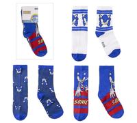 Sonic Pack Calcetines, Multicolor, 35-38 para Niños