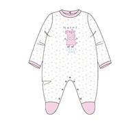 Cerdá Pelele Velour Cotton Peppa Pig, Camiseta Sin Mangas Niñas, Blanco (White), 1 Año