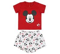 Cerdá - Pijama Bebe 12 Meses de Mickey Mouse - Camiseta + Pantalon de Algodón - Color Rojo