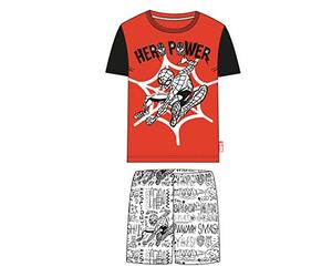 Cerdá Pijama Corto de Spiderman para Niños de Color Rojo Juego, 8 años