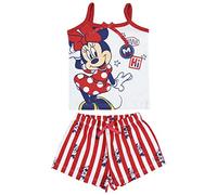 Cerdá Pijama de Minnie Mouse-Camiseta + Pantalon de Algodón Juego, Rojo, 12 Meses Unisex bebé