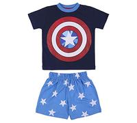 Cerdá - Pijama del Capitán América para Niños de Color Azul - Licencia Oficial Marvel