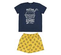 Cerdá - Pijama Hombre Corto Bob Esponja - Talla L - Color Azul Náutico