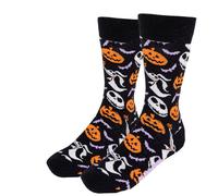 Calcetines de Pesadilla Antes de Navidad - Pack 3 Pares - Talla 35-41 - Calcetines Largos Fabricados con Algodón, Poliamida y Elastano - Estampado de Personajes - Producto Original Diseñado en España