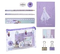 Cerdá - Set Escolar Completo con Estuche Transparente y Material de Frozen - Licencia Oficial Disney